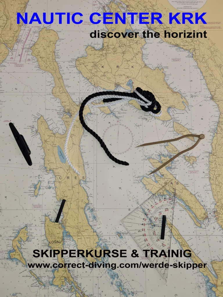 Seekarte des Kvarner mit Navigationsausrüstung, Nautic Center Krk